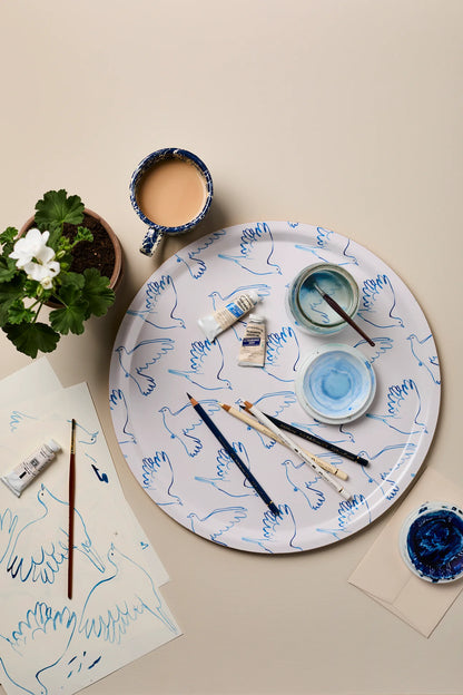 Doves Round Tray