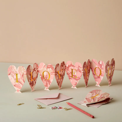 Heart Concertina Card I Love You