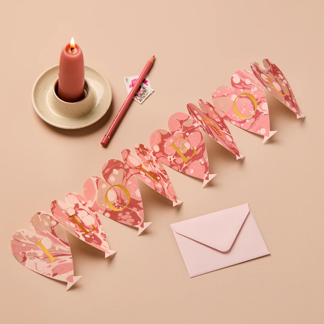 Heart Concertina Card I Love You