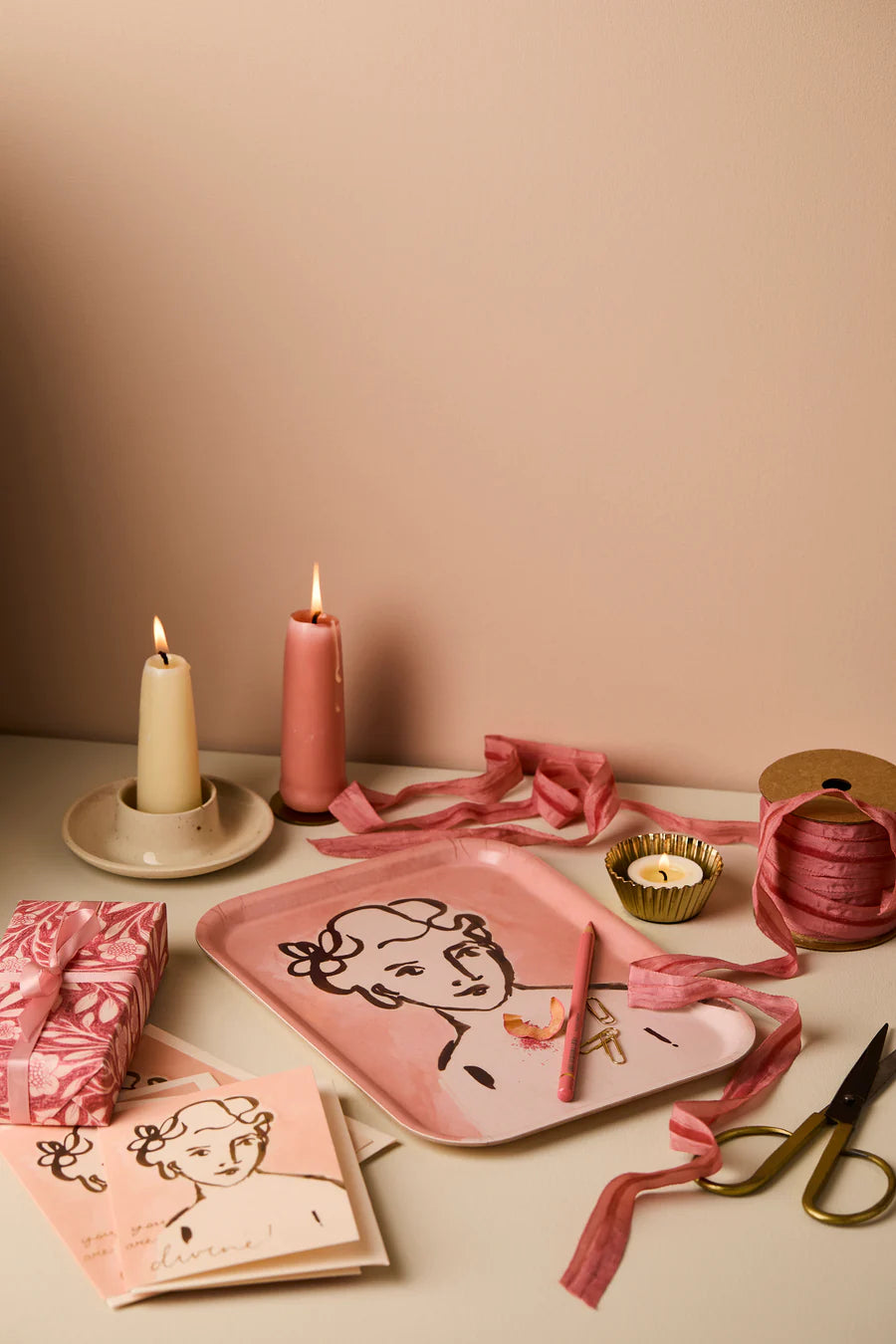 Divine Woman Portrait Tea Tray