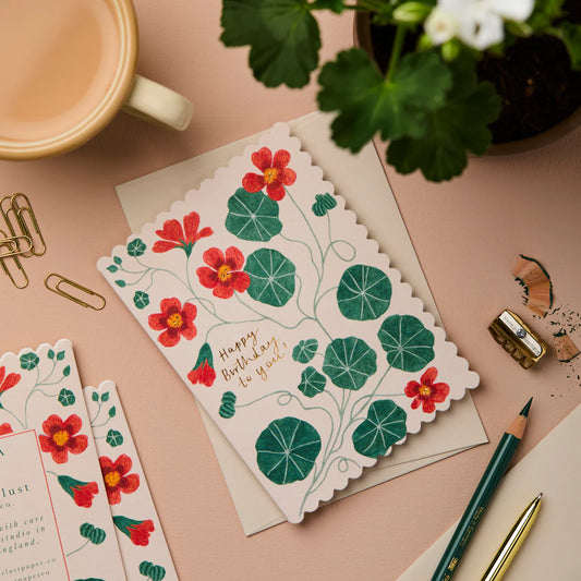 Nasturtiums Birthday Card