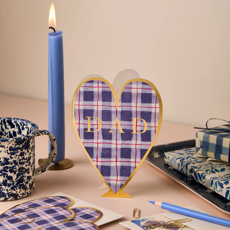 Tartan Heart Dad Card Fathers Day