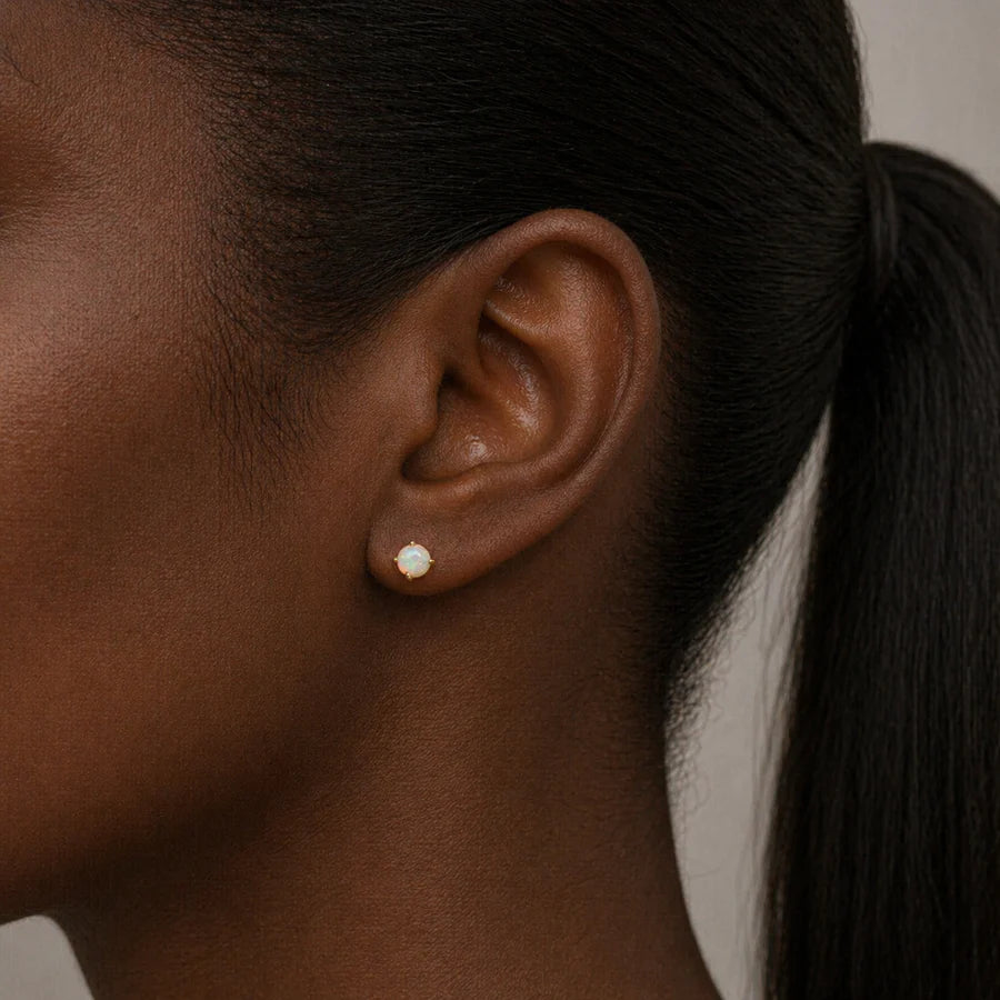 Tiny Opal Stud Earrings