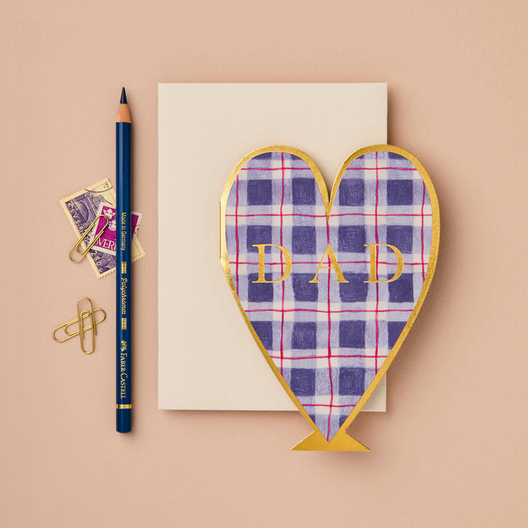 Tartan Heart Dad Card Fathers Day