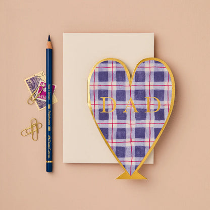 Tartan Heart Dad Card Fathers Day