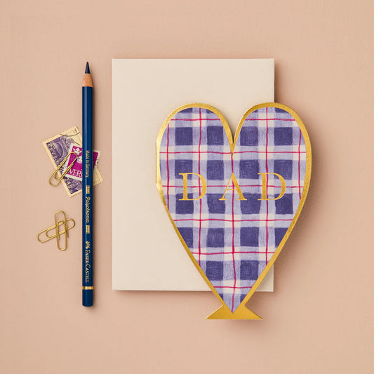 Tartan Heart Dad Card Fathers Day