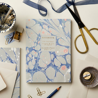 Blue Marbled Notebook