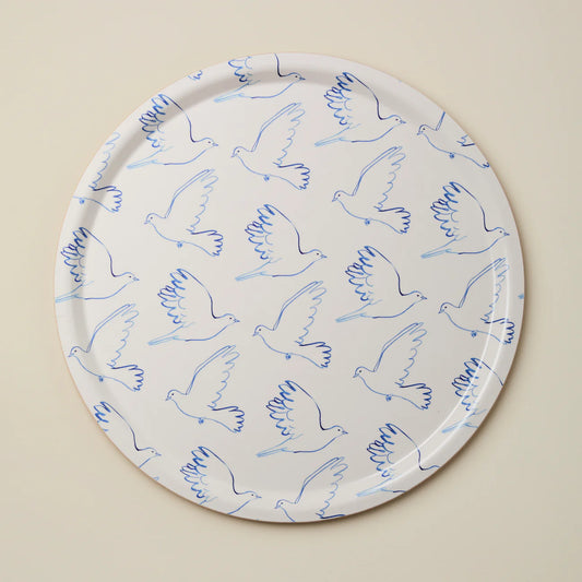 Doves Round Tray