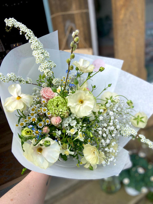 Spring Florist Choice Bouquet - Greens, Creams & Neutrals