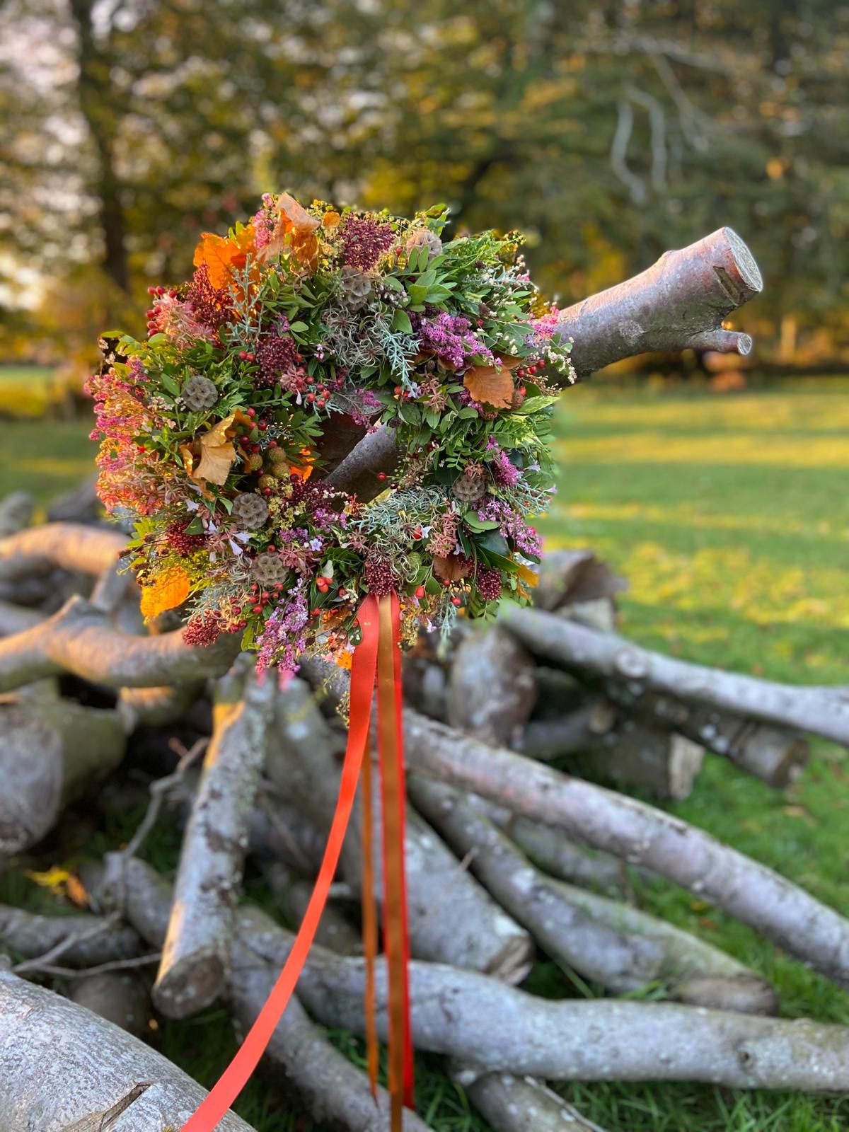 Autumn Glow - Fresh Door Wreath Medium