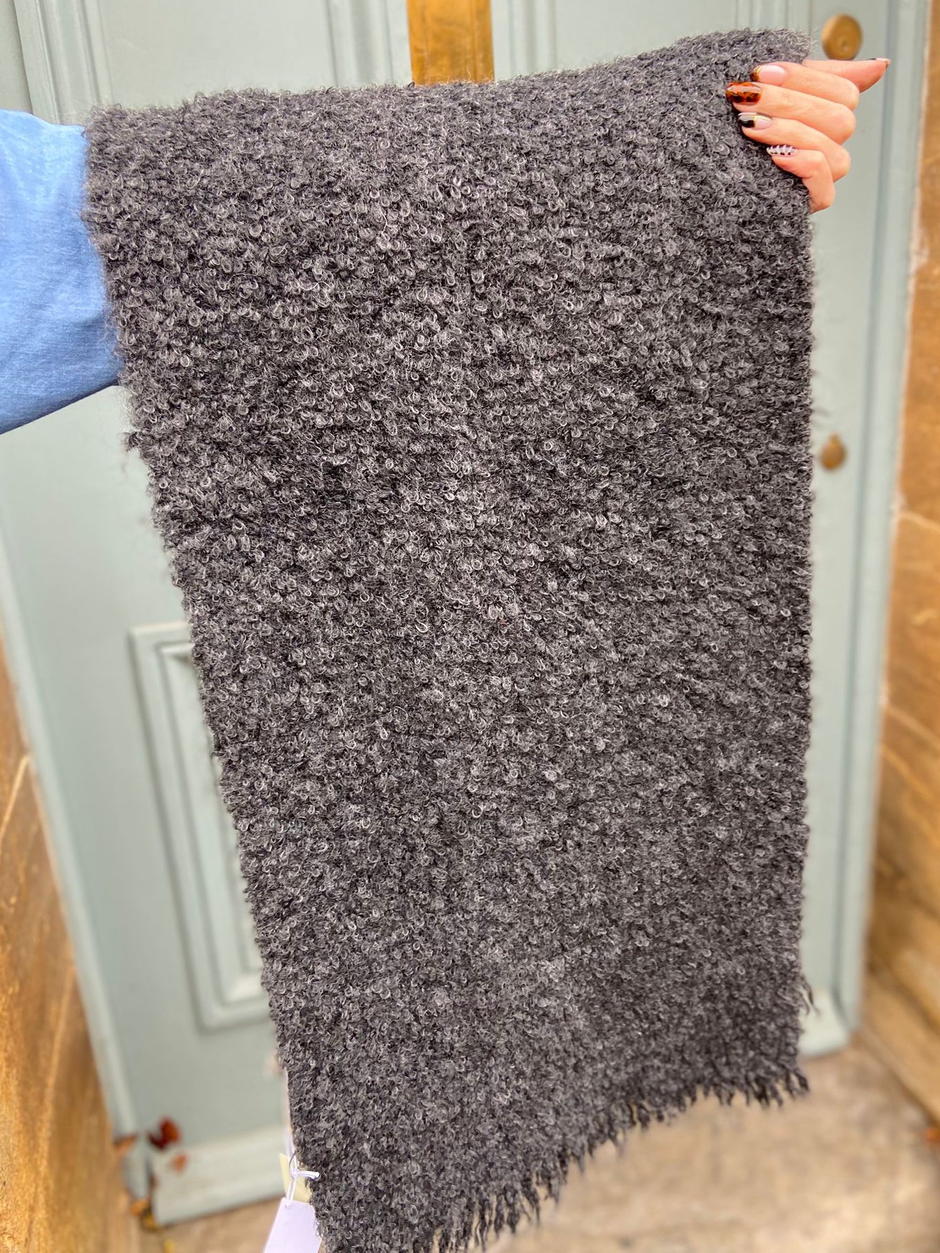 Teddy Super Soft Cosy Scarf, Charcoal