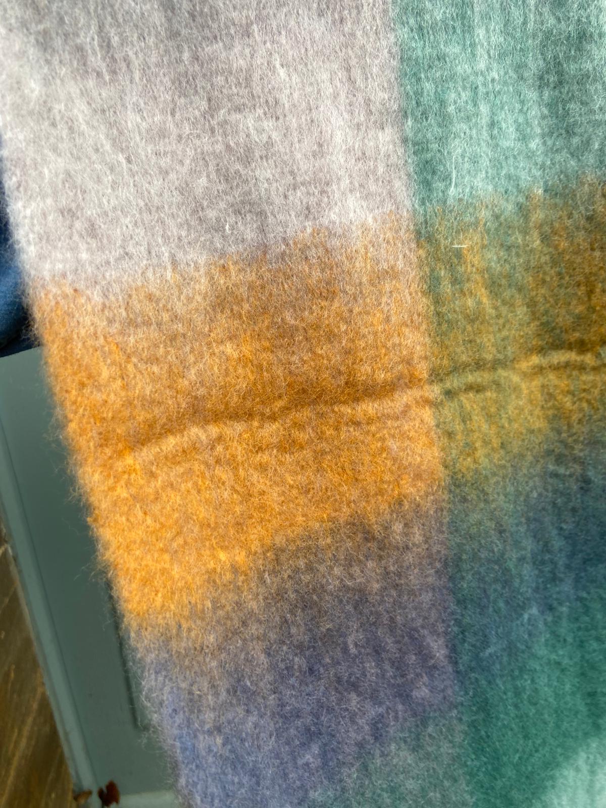 Super Soft Cosy Check Scarf, Muted Blues