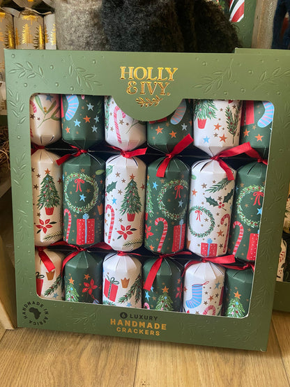Holly & Ivy Luxury Christmas Crackers 6 pack