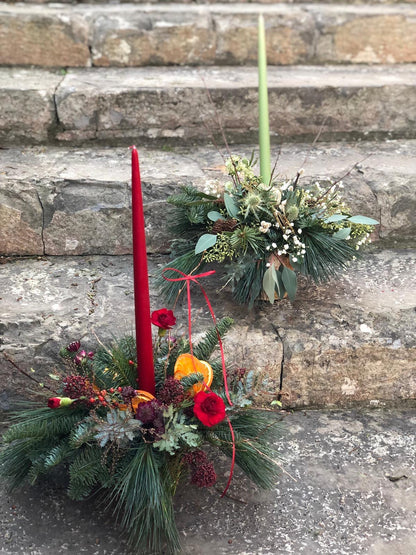 Potted Christmas Table Arrangements