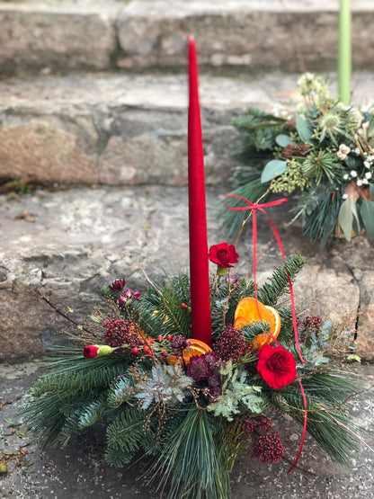 Potted Christmas Table Arrangements