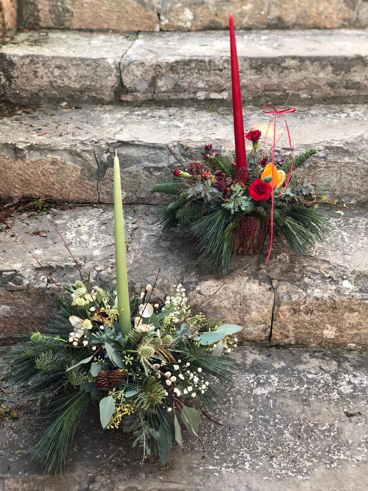 Potted Christmas Table Arrangements
