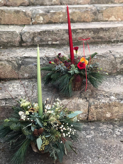 Potted Christmas Table Arrangements