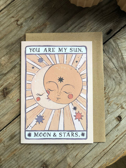 You Are My Sun, Moon & Stars Valentines Love Card