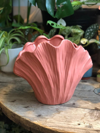 Pink Shell Shaped Ceramic Vase