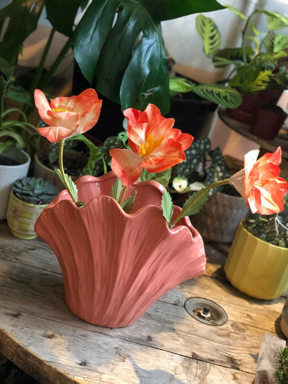 Pink Shell Shaped Ceramic Vase