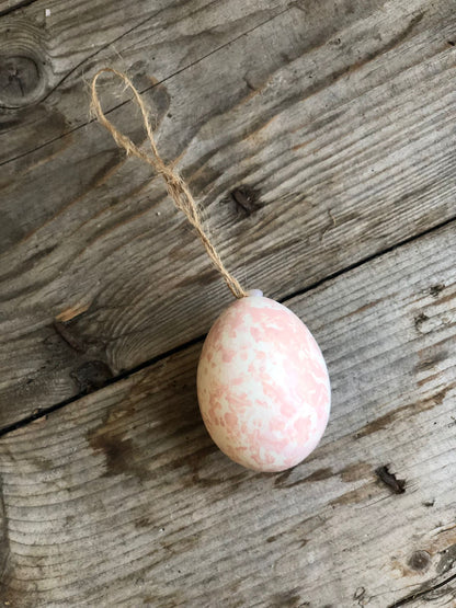 Real Hen Egg Marbled Easter Decorations