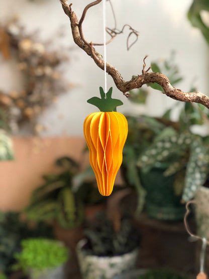 Honeycomb Orange Carrots Easter Hanging Decorations