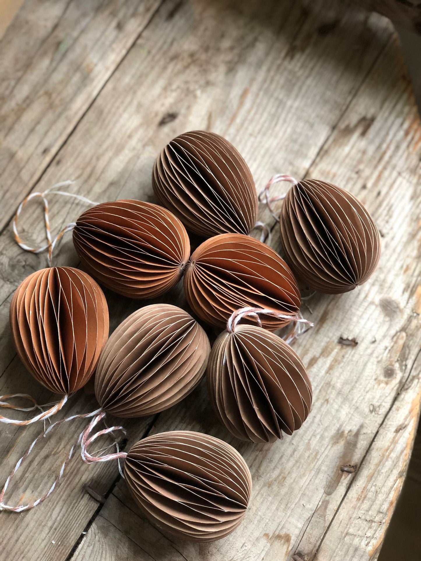 Honeycomb Brown Easter Egg Hanging Decorations