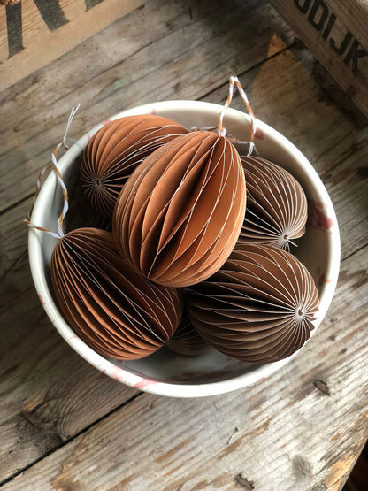 Honeycomb Brown Easter Egg Hanging Decorations