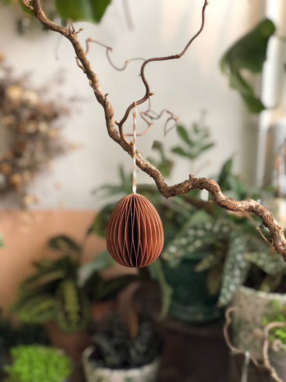 Honeycomb Brown Easter Egg Hanging Decorations