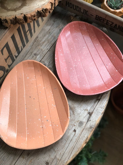 Oval Shaped Melamine Speckled Tea Tray