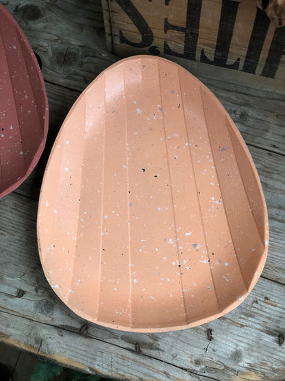 Oval Shaped Melamine Speckled Tea Tray