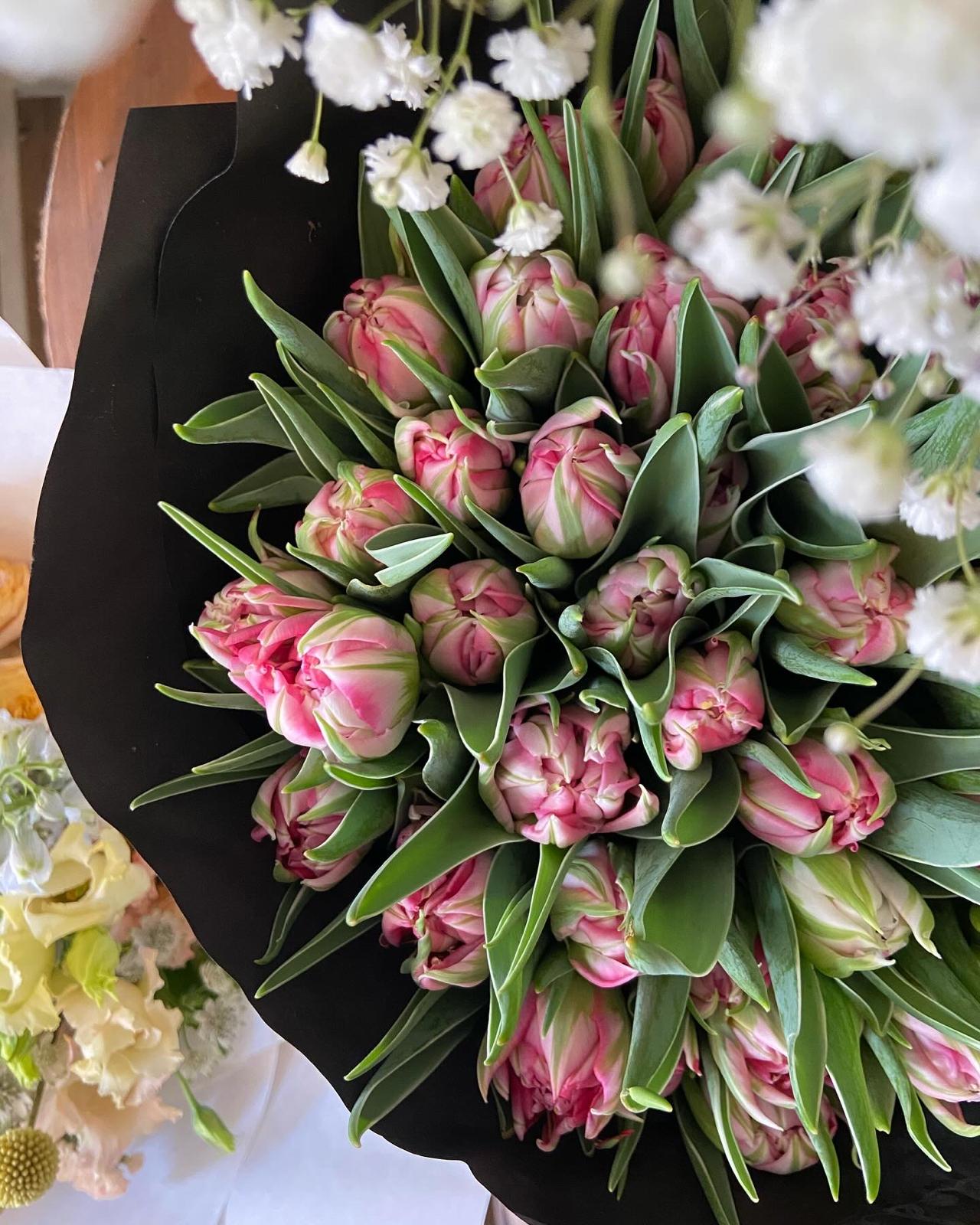 An Armful of Mixed British Tulips