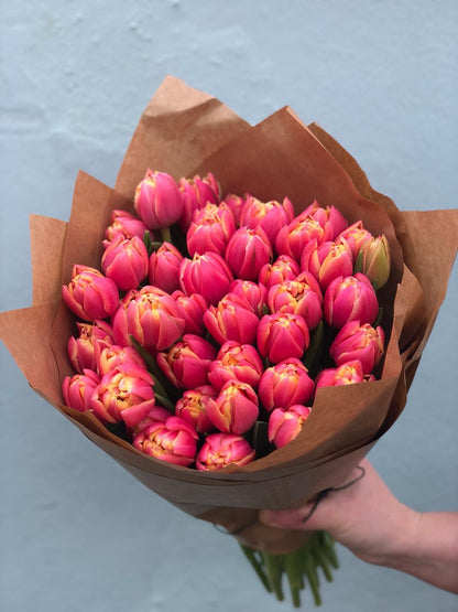 An Armful of Mixed British Tulips