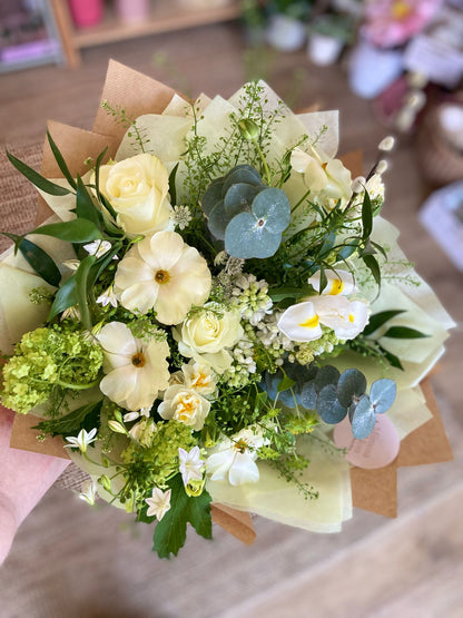 Spring Florist Choice Bouquet - Greens, Creams & Neutrals