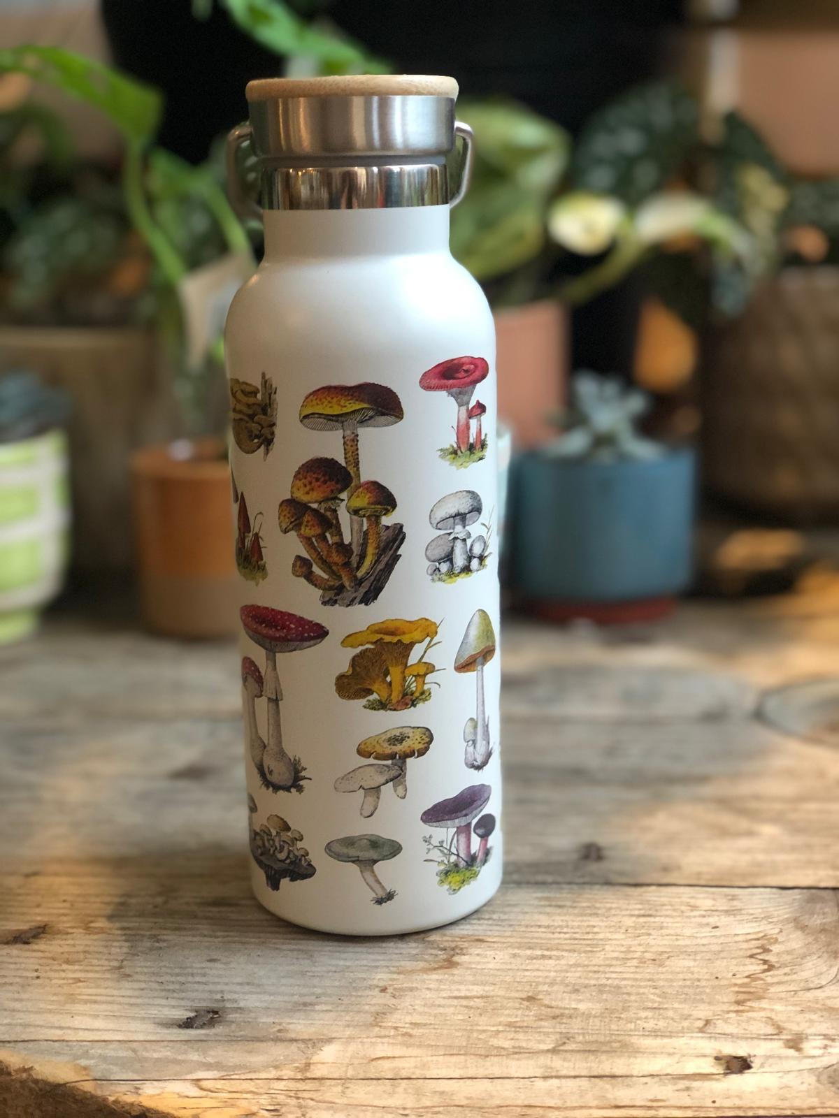Vintage Mushroom Metal Water Bottle