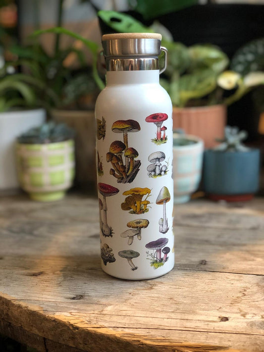 Vintage Mushroom Metal Water Bottle