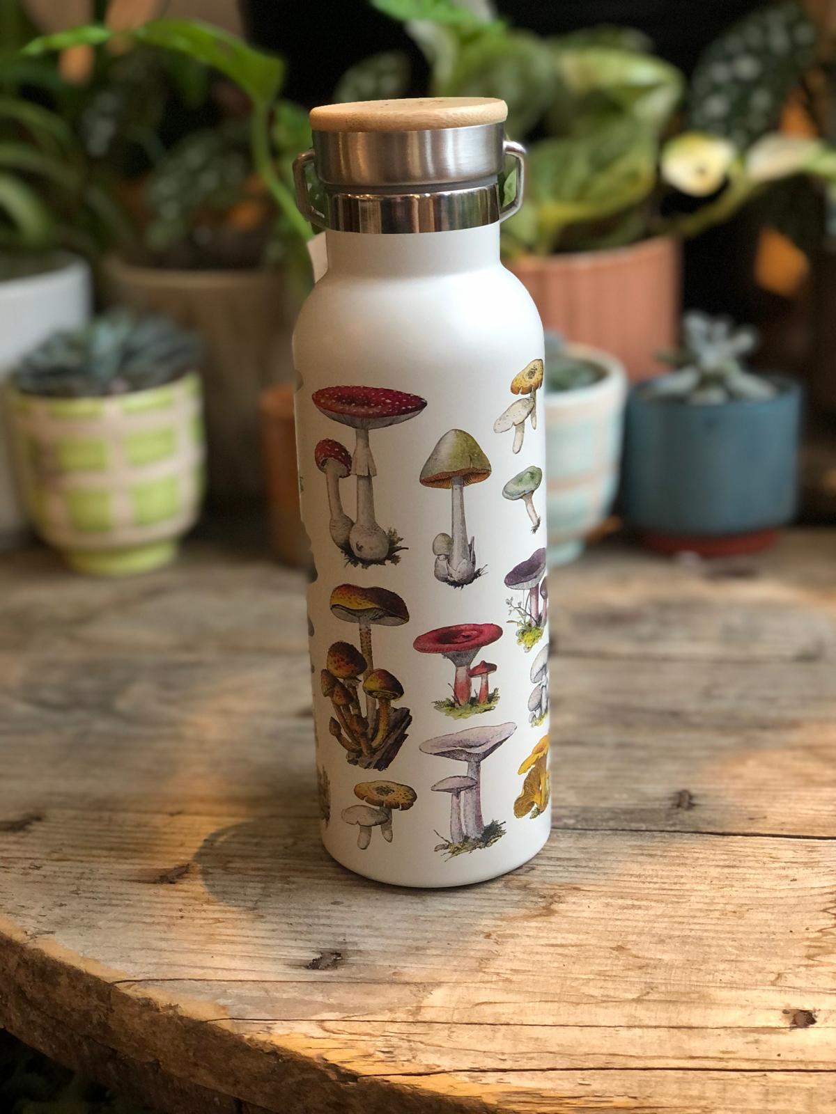 Vintage Mushroom Metal Water Bottle