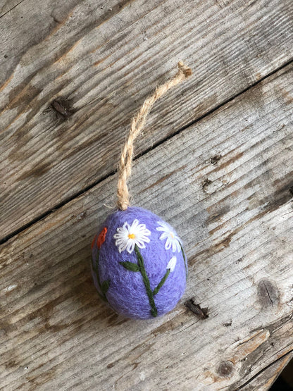 Handmade Felt Embroidered Easter Eggs