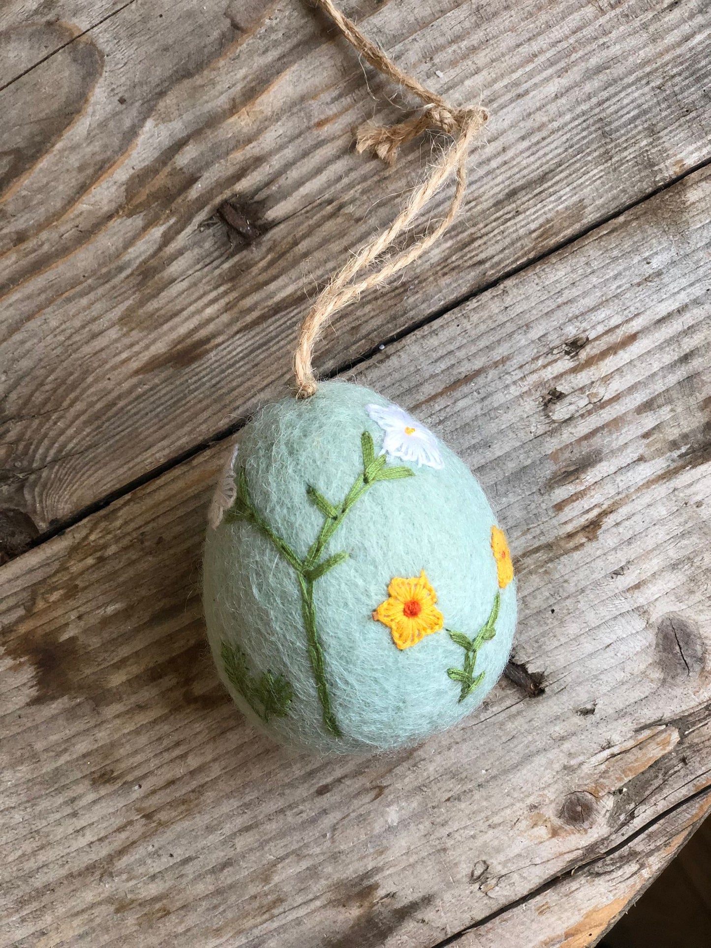 Handmade Felt Large Floral Easter Eggs