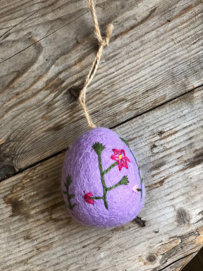 Handmade Felt Large Floral Easter Eggs