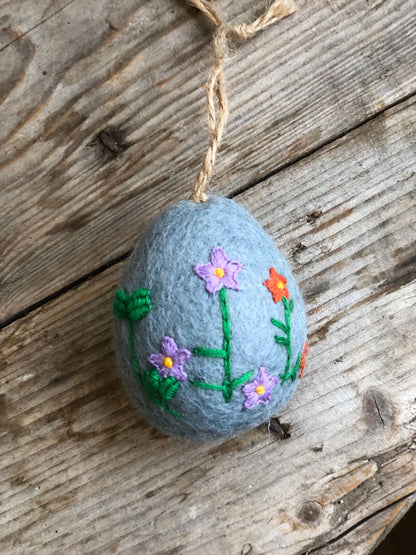 Handmade Felt Large Floral Easter Eggs