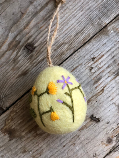 Handmade Felt Embroidered Easter Eggs