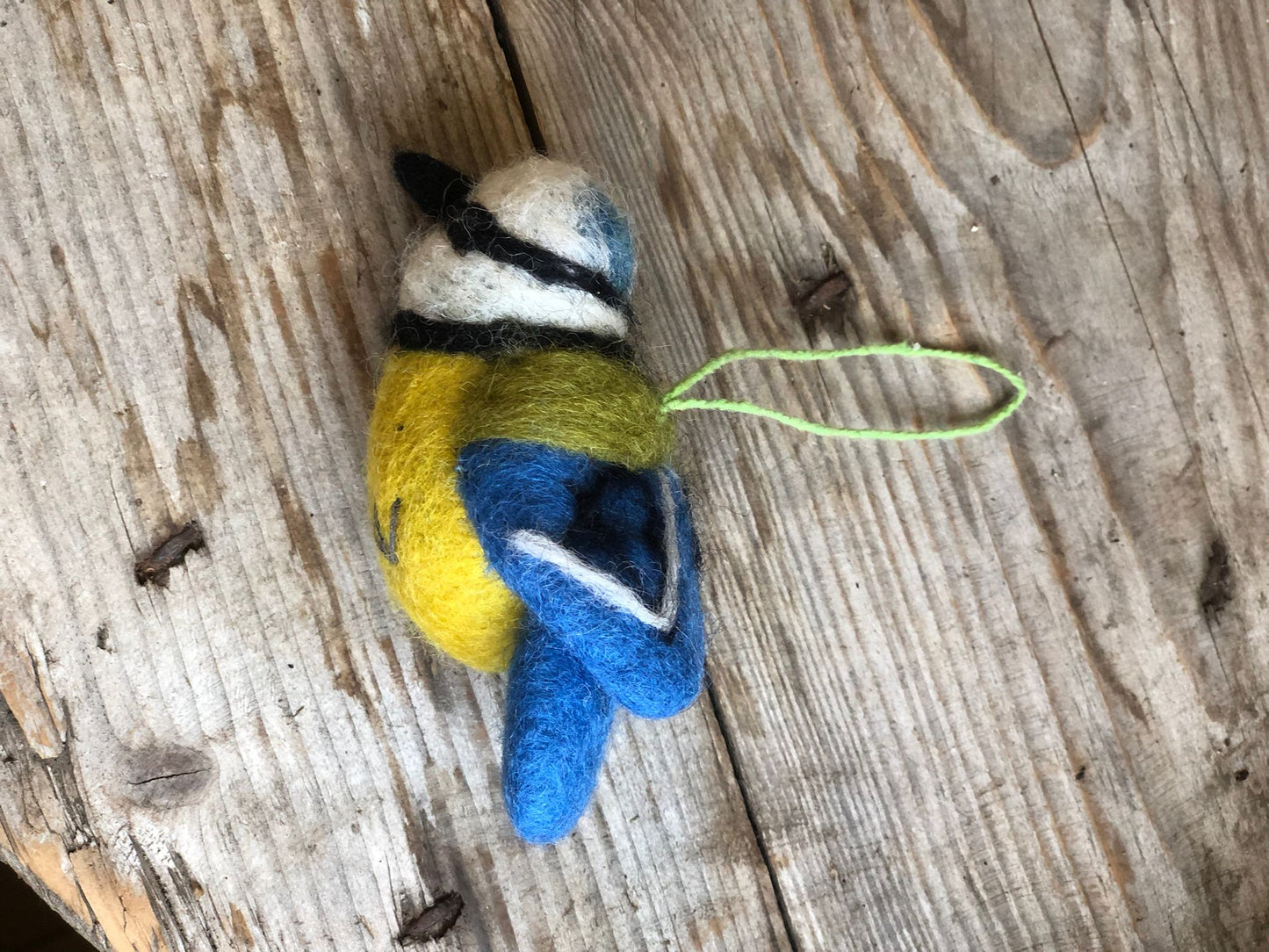 Handmade Felt Blue Tit Easter Hanging Decoration