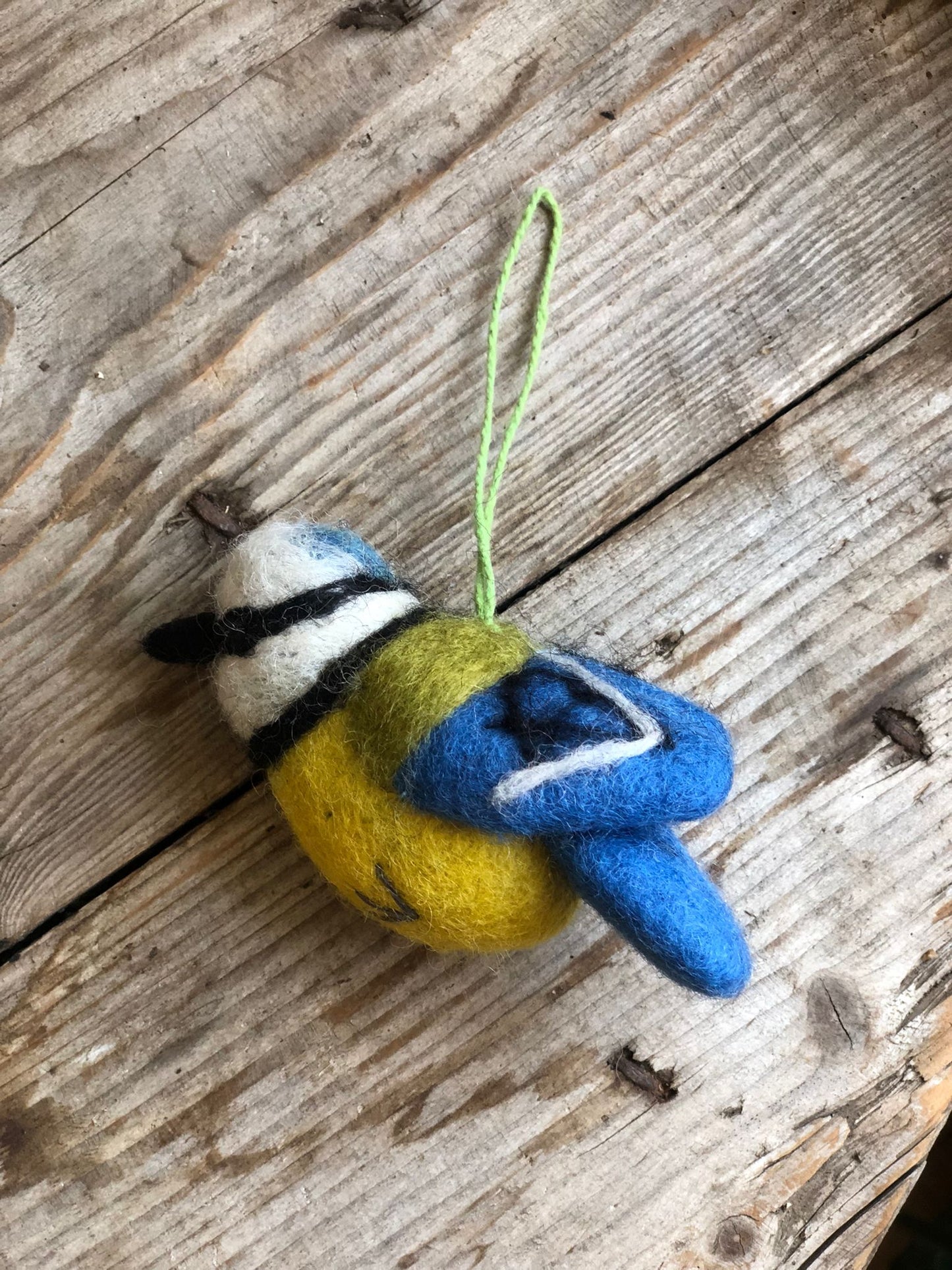 Handmade Felt Blue Tit Easter Hanging Decoration