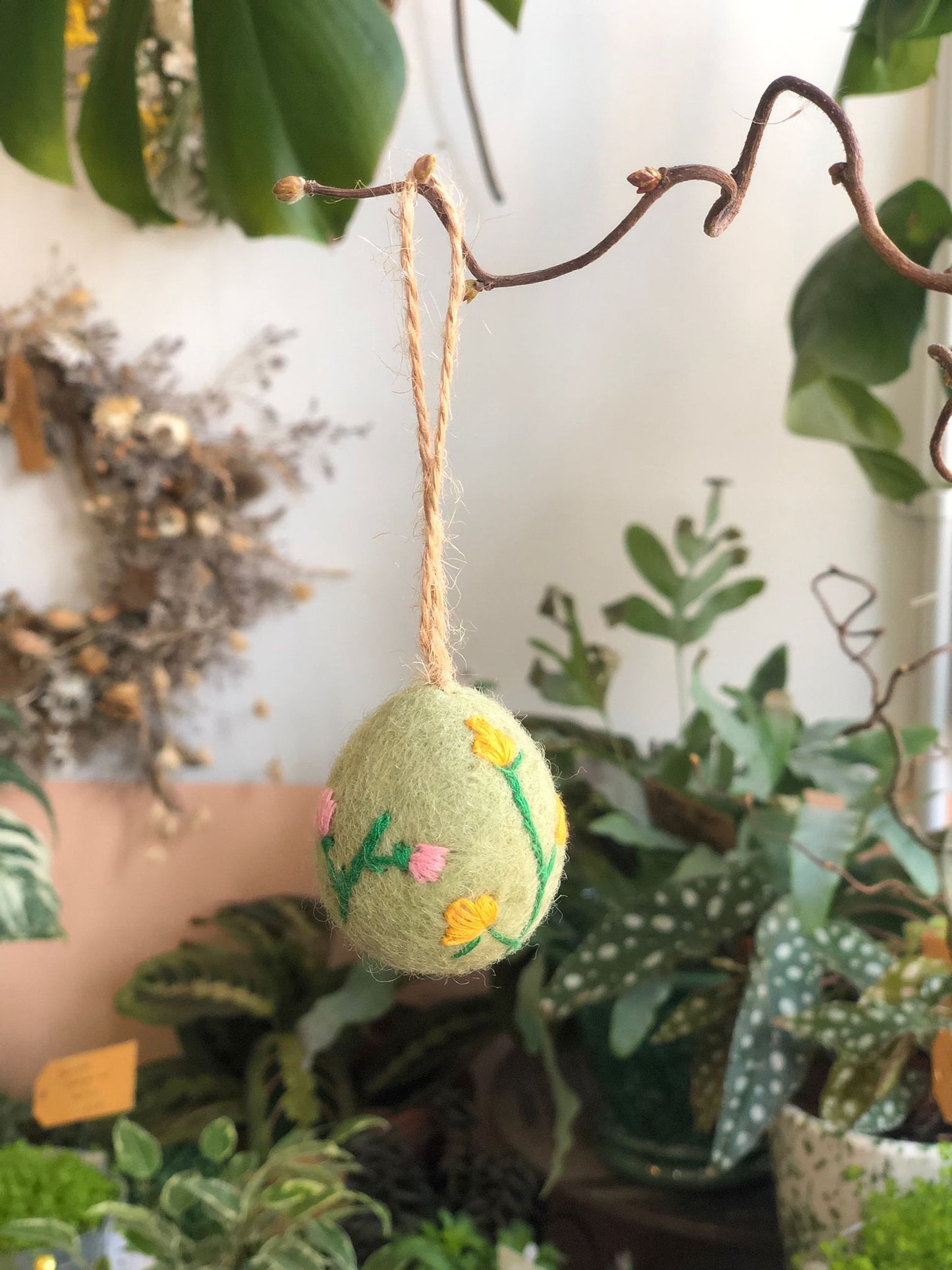 Handmade Felt Embroidered Easter Eggs