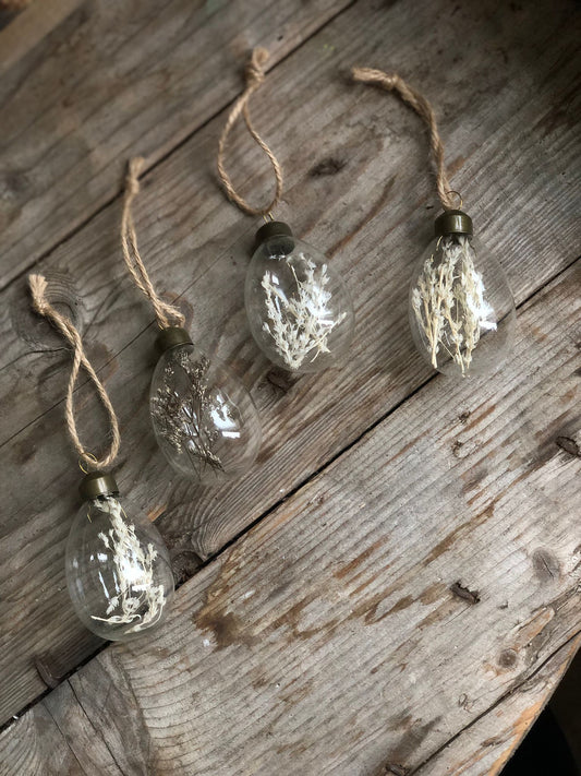Glass Dried Flower Easter Eggs Decorations