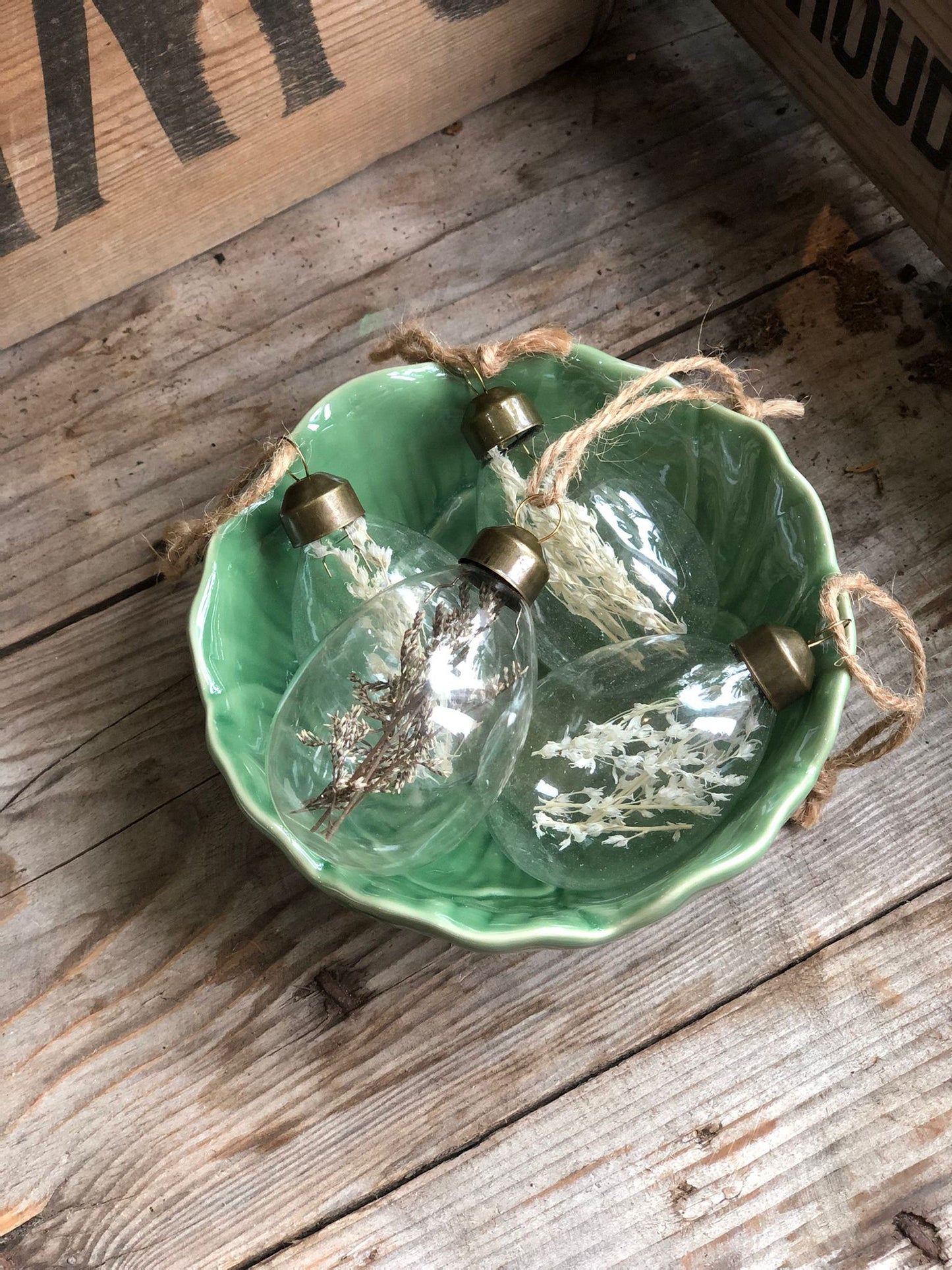 Glass Dried Flower Easter Eggs Decorations