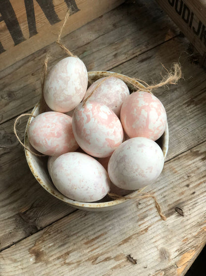 Real Hen Egg Marbled Easter Decorations