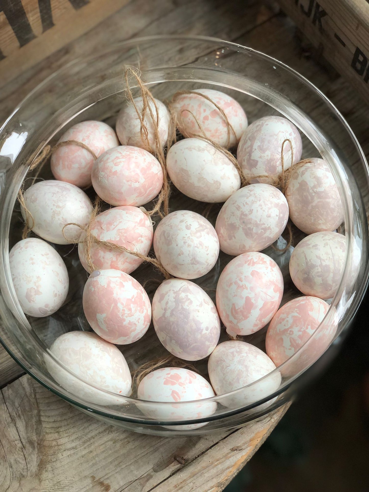 Real Hen Egg Marbled Easter Decorations