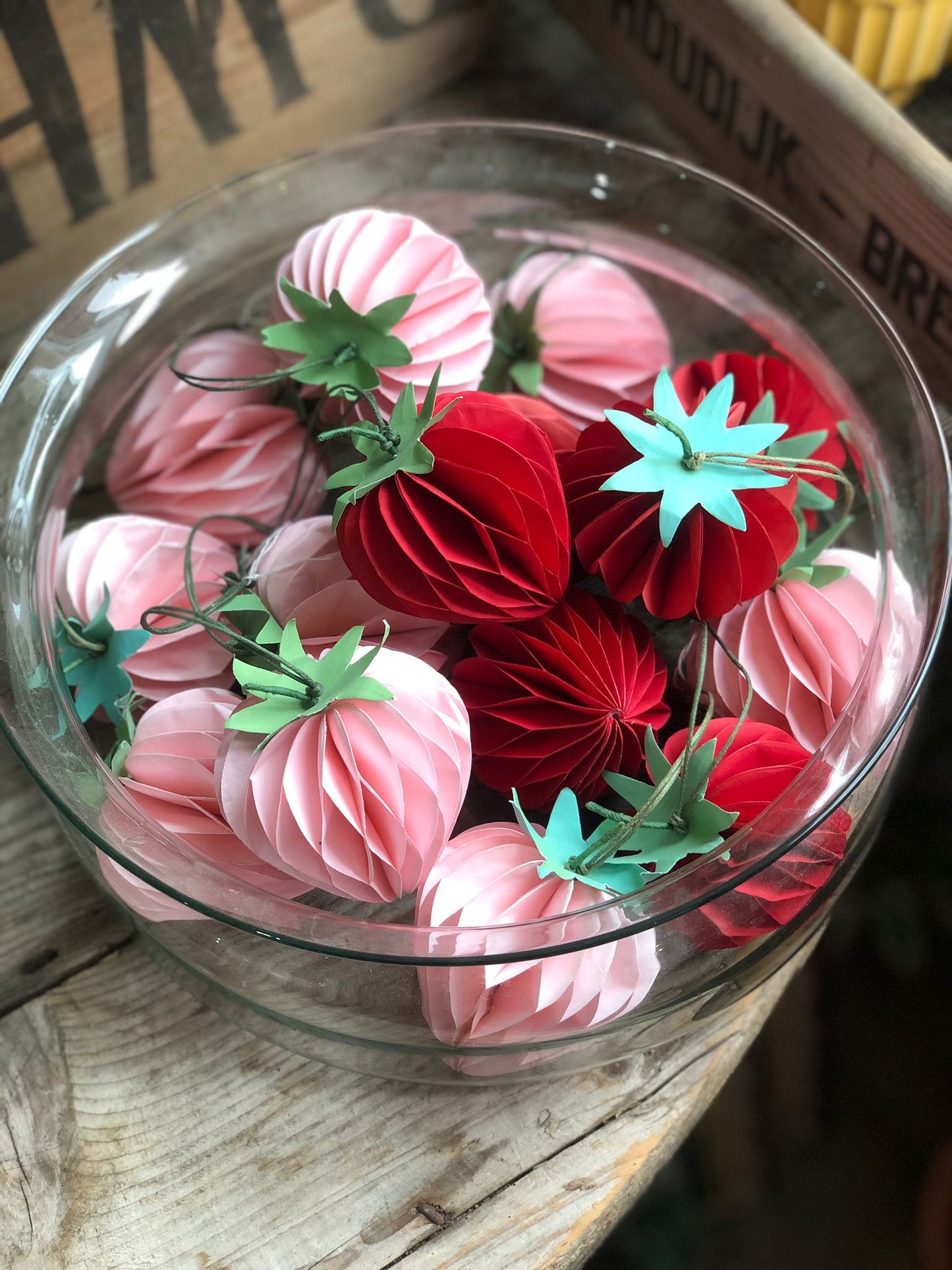 Honeycomb Strawberries Hanging Decorations